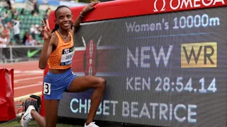 Beatrice Chebet (28:54.14) Smashes 10,000m World Record to Win Kenyan Olympic Trials at Pre Classic