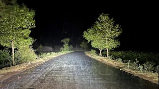 Driving on the ghost road at night in extremely heavy rain and storm part 3