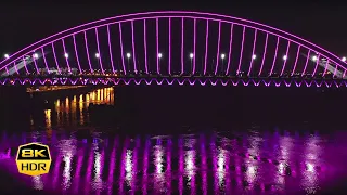 02.11.2020. Подольско-Воскресенский мост. Новая LED подсветка. Podolsko-Voskresensky bridge. 8K HDR