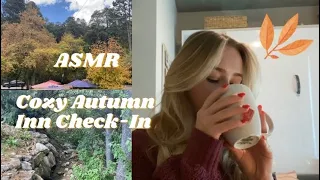 ASMR | Cozy Autumn Inn Hotel Check-In Roleplay ~ Typing ~ Soft-Spoken ~ Crackling Fire ~ Soft Music