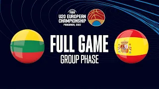 Lithuania v Spain | Full Basketball Game | FIBA U20 European Championship 2022