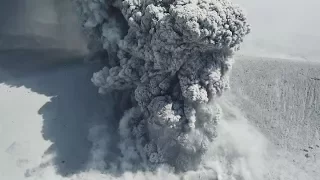 Incredible 4K Drone Stock Footage Volcanic Eruption Close Up Shinmoedake Japan