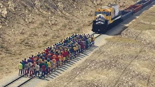 CAN 100+ PEOPLE STOP THE TRAIN IN GTA 5?