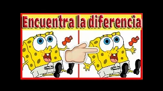 Encuentra las DIFERENCIAS dibujos animados de BOB ESPONJA | TEST DIVERTIDOS de juegos de diferencias