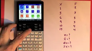 Media, Varianza y Desviación Estándar con tablas de frecuencia y calculadora HP PRIME