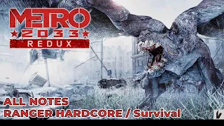 Metro 2033 Redux FULL Gameplay Walkthrough on Ranger/Hardcore Survival  - All Notes / No Commentary
