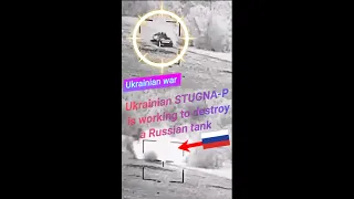 Ukrainian STUGNA-P is working to destroy a Russian tank #shorts