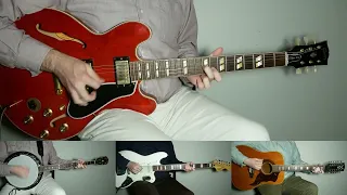 The Hollies - Mad Professor Blyth - Guitar Cover - Bass Cover - Banjo Cover (4K) Gibson ES-345