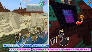 MCPE 1.19 Op Seed Speedrun - Village & Desert temple with diamond, Found 3 Stronghold & Other!!