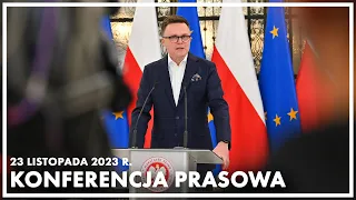 Konferencja prasowa marszałka Sejmu Szymona Hołowni