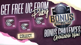 Get Free UC From Bonus Challenge | 100 , 300 , 600 , Free UC | Bonus Challenge Available Now |PUBGM