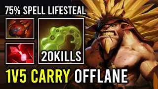 How to 1v5 Offlane Carry Bristleback 75% Spell Lifesteal Unlimited Skill Spam Max HP Regen Dota 2