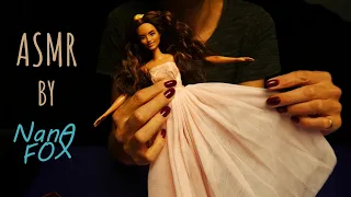 Whisper ASMR Barbie show and tell | clothes folding | fabric sounds