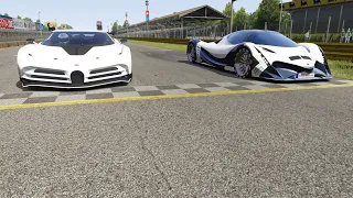 Devel Sixteen vs Bugatti Centodieci at Monza Full Course