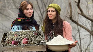 The village girl Bakes delicious bread and apple pastries.