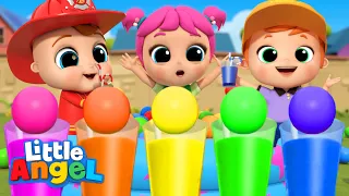 Match Rainbow Colors With Fruits and Juice Song | Little Angel Kids Songs & Nursery Rhymes