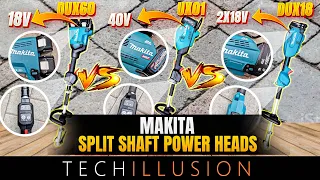 🔥THE BIG COMPARISON!😨 MAKITA Cordless Split Shaft - Power Head drives comparison! DUX 18 - 40V