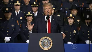 Trump tells police officers "don't be too nice" when arresting gang members