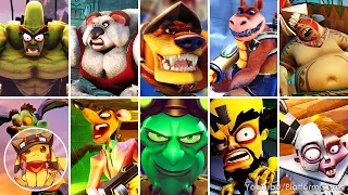 Crash Bandicoot 1, 2, 3, 4 - All Bosses With Cutscenes (No Damage) [2K 60FPS]