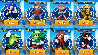 Sonic Dash All 52 Characters Unlocked - Movie Sonic Movie Knuckles Movie Tails Shadow Baby Sonic