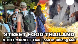 【🇹🇭 4K】Walking Night Market STREET FOOD in Chiang Mai THAILAND 2022