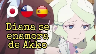 Little Witch Academia - Diana se enamora de Akko | Comparación Japonés, Español Latino y Castellano