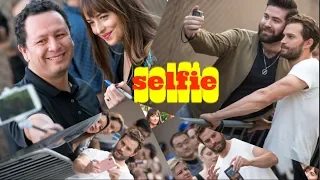 Jamie Dornan and Dakota Johnson Doing Same thing !! Yes, It's Selfie Time with Fan