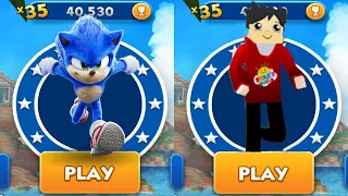 Sonic Dash vs Tag with Ryan Roblox - Movie Sonic vs All Bosses Zazz Eggman All Characters Unlocked