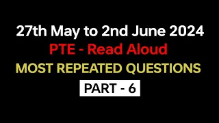 PTE Speaking Read Aloud (Part-6) May 2024 - Exam Prediction / read aloud pte.  #beatthepte #pte