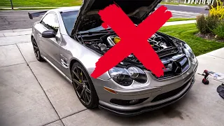 THE AMG BLEW UP...After Installing SUPERCHARGER PULLEY & CUSTOM INTAKE | Merceds Benz SL55 AMG BUILD