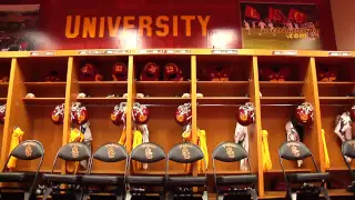 USC Football - Behind The Uniform - Locker Room Set-Up