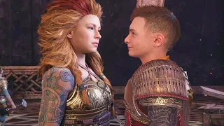 Atreus Has a Crush On Thor's Daughter Thrud (All Scenes) - God Of War Ragnarok PS5 2022