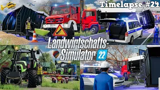 Ein SCHWERER UNFALL in ELLERBACH mit @TheCamPeRYT! 😥🚒 Regnerische HEUERNTE?🚜💨|[LS22] - Timelapse #24