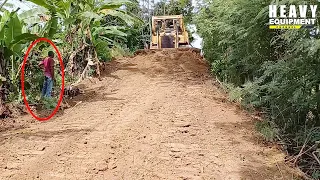 CAT D6R XL BULLDOZER Operator Excellent Work on Widening the Road of the resident's Plantation