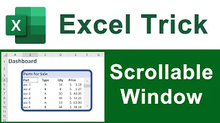 Make Perfect Scrollable Boxes in Worksheets in Excel - Great for a Dashboard