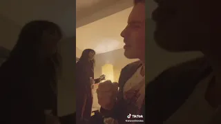 Shawn Mendes and Camila Cabello singing "The Climb" by Miley Cyrus via TikTok