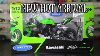 REVIEW UNBOXING NEW AND HOT KAWASAKI NINJA ZX10R/DIECAST MOTORCYCLE MINIATURE WELLY SCALE 1/12