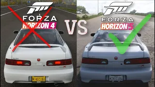 Forza Horizon 5 vs 4 Gameplay and Engine Sounds Comparison Acura Integra Type R