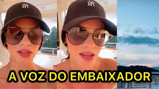 Andressa Suita faz vídeo enquanto Gusttavo Lima CONVERSA ao fundo com os FILHOS