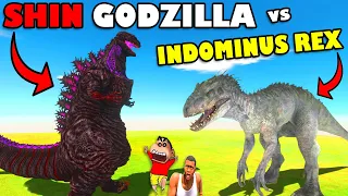 SHIN GODZILLA vs INDOMINUS REX LAVA DEATH RUN SHINCHAN and CHOP in ANIMAL REVOLT BATTLE SIMULATOR