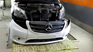 Как снять передний бампер Mercedes Vito (W447) 2015года