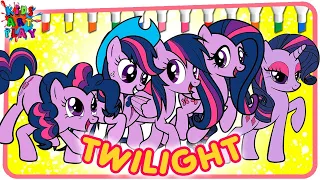 MLP My Little Pony All Ponies As Twilight Sparkle Color Swap coloring pages