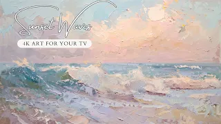 Sunset Waves TV Art | 4K Frame TV Art | TV Screensaver | No Music | Free TV Wallpaper | Relaxing Sea
