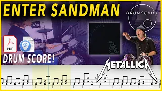 Enter Sandman - Metallica | Drum SCORE Sheet Music Play-Along | DRUMSCRIBE