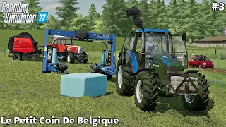 Feeding Calves & Cows, Baling & Wrapping Grass Bales │Petit Coin De Belgique│FS 22│Timelapse#3