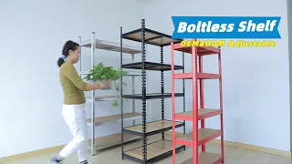 Boltless Adjustable Storage Shelf Use in garages, offices, kitchens, and for storage anywhere