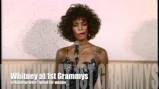 Whitney Houston backstage at Grammy's