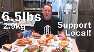 6.5lb (2.9kg) Local Restaurant Takeout Challenge | Support Local! | Joey Chestnut