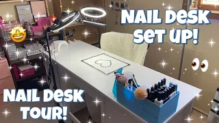 NEW NAIL DESK SETUP & NAIL DESK TOUR | NAIL DESK ORGANIZATION | BEGINNER TIPS AND STORAGE