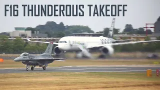 Thunderous Power: ✈️ F-16 Fighting Falcon's Loud Takeoff and Landing